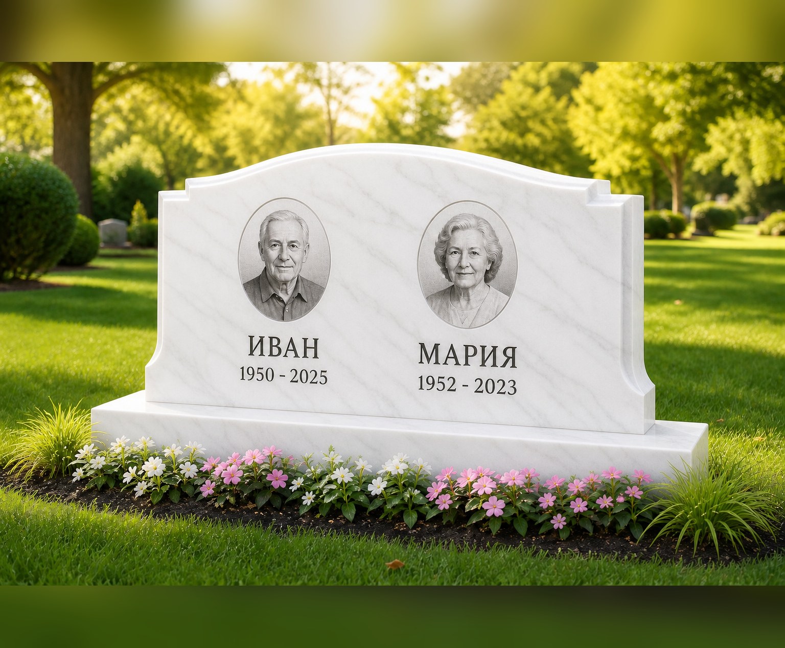 Семейный в белом мраморе