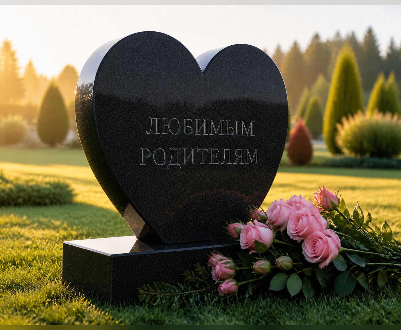 Сердце чёрный гранит